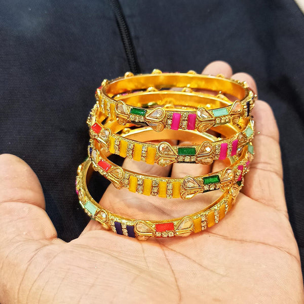 Manisha Jewellery Gold Plated Crystal Bangles Set