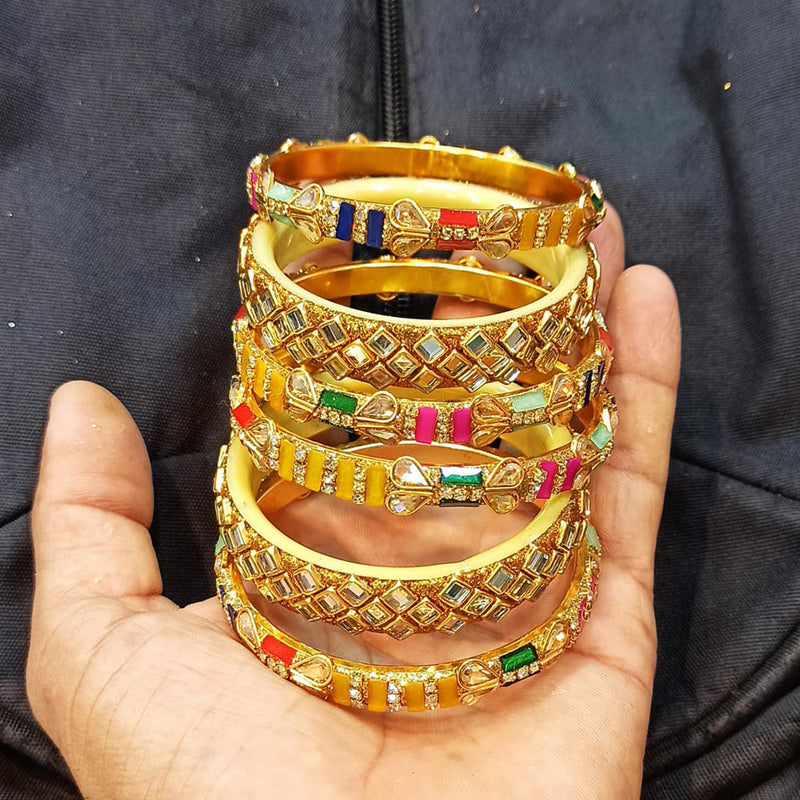 Manisha Jewellery Gold Plated Mirror Bangles Set