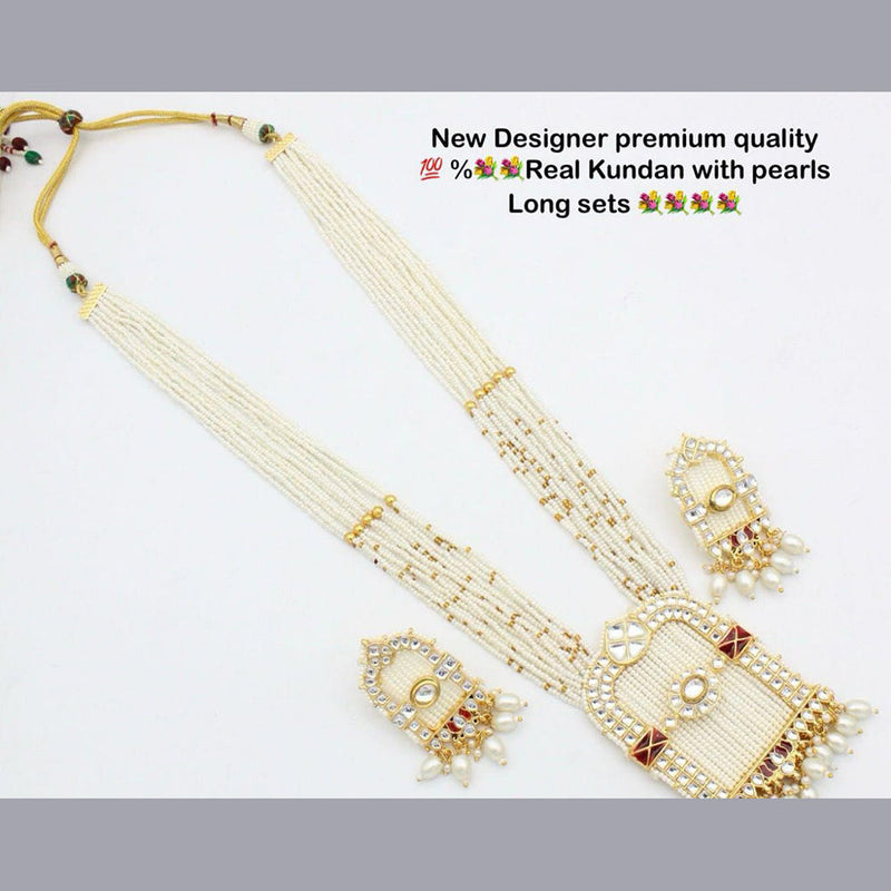 Manisha Jewellery Kundan And Pearls Long Necklace Set