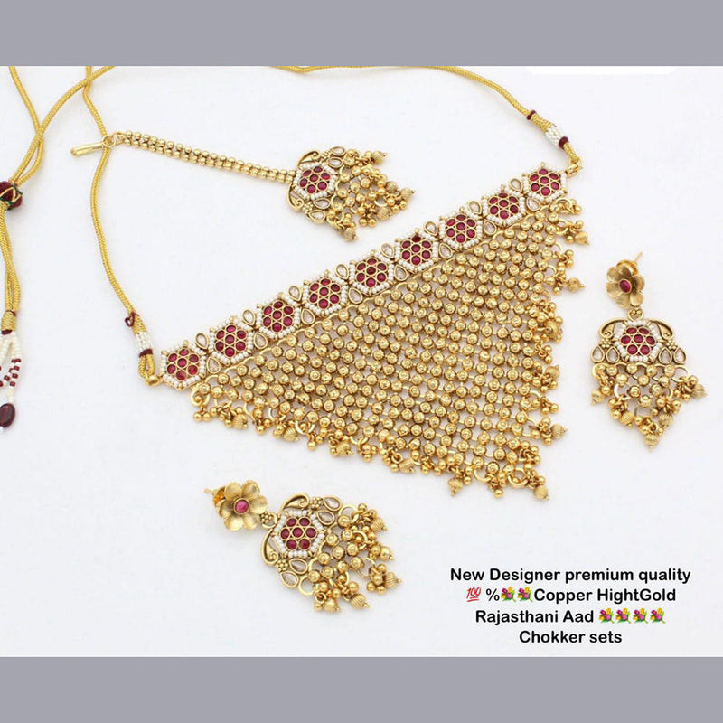 Manisha Jewellery Copper Gold Choker Necklace Set