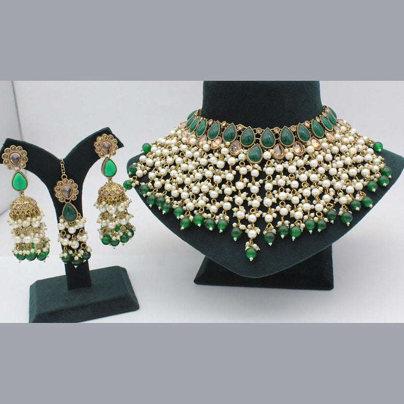 Manisha Jewellery Crystal And Pearl Necklace Set
