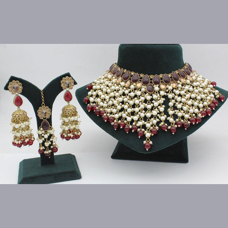 Manisha Jewellery Crystal And Pearl Necklace Set