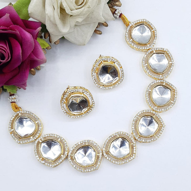 Manisha Jewellery Gold Plated Kundan Necklace Set