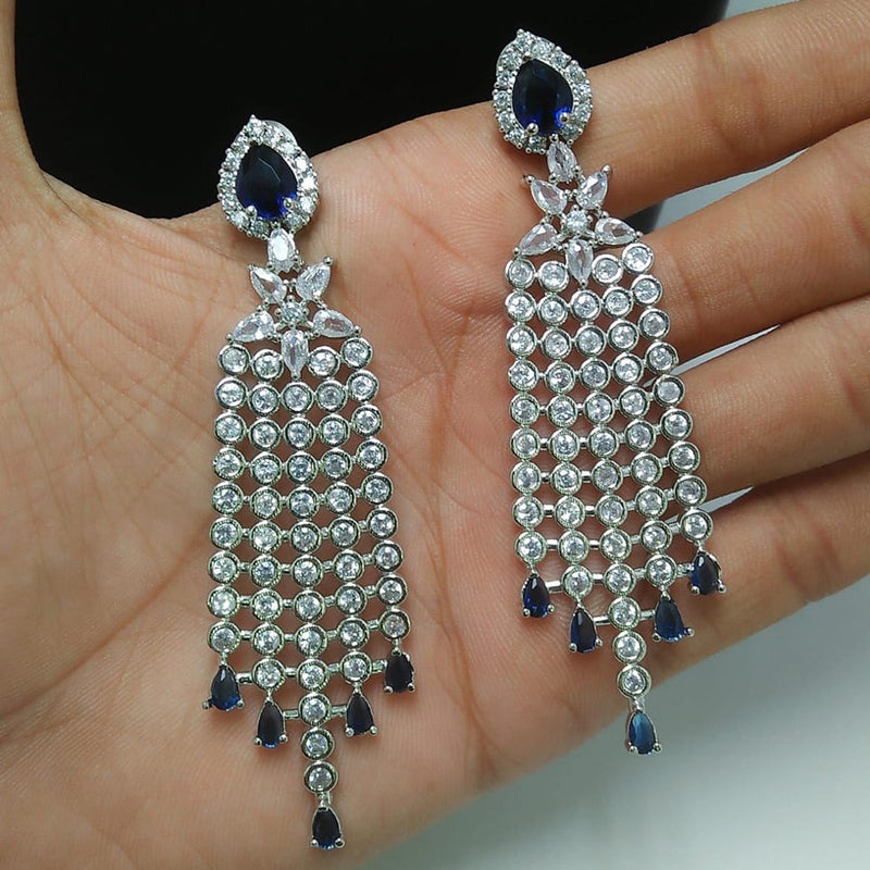 Manisha Jewellery Silver Plated AD Stone Dangler Earrings