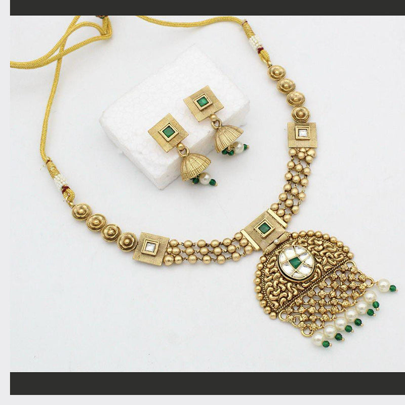 Manisha Jewellery Gold Plated Kundan Necklace Set