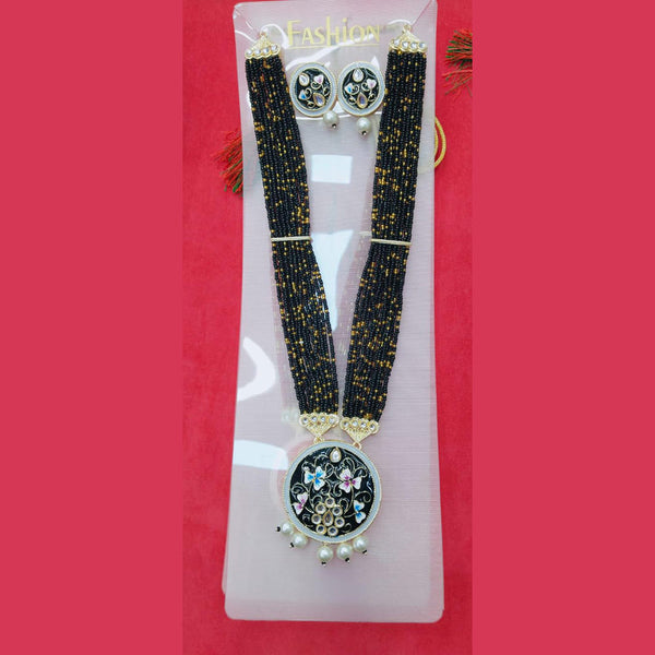 Manisha Jewellery Gold Plated Meenakari Long Necklace Set
