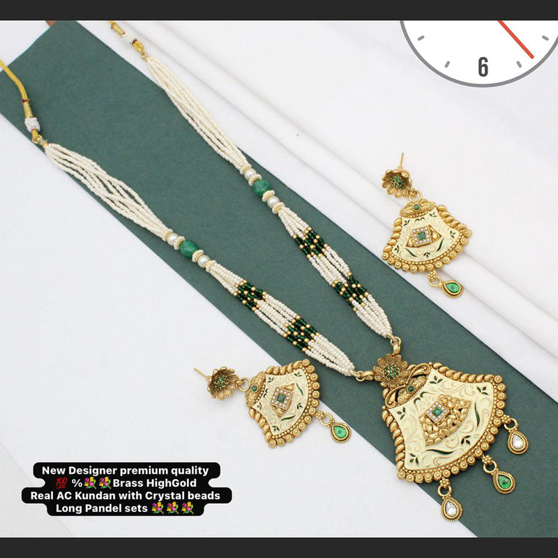 Manisha Jewellery Gold Plated Kundan Long Necklace Set