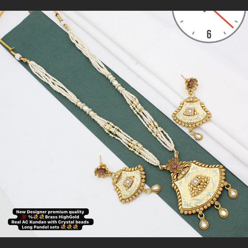 Manisha Jewellery Gold Plated Kundan Long Necklace Set