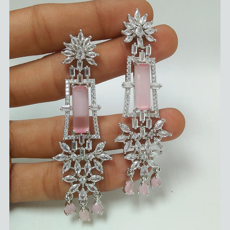 Manisha Jewellery Silver Plated AD Dangler Earrings