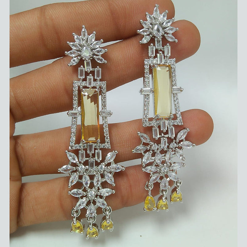 Manisha Jewellery Silver Plated AD Dangler Earrings