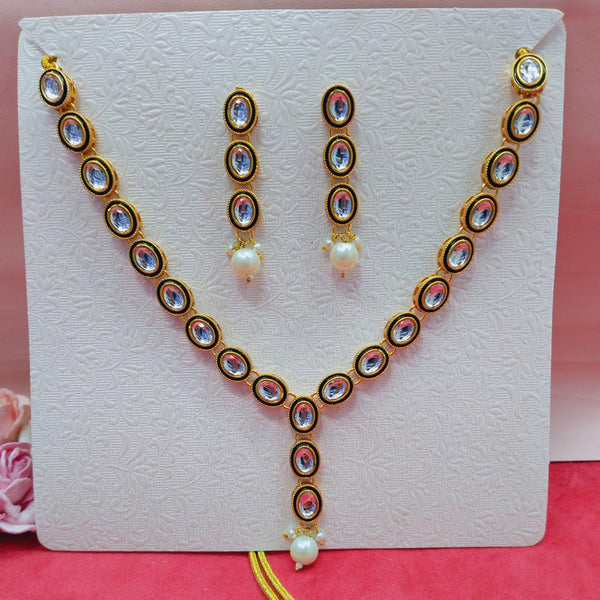 Manisha Jewellery Gold Plated Kundan Necklace Set