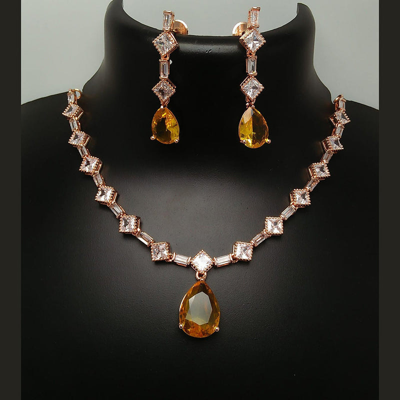 Manisha Jewellery Rose Gold Plated Necklace Set