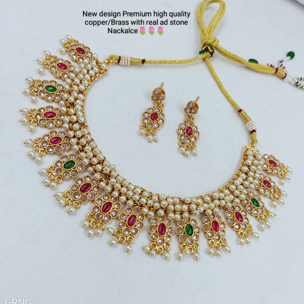 Manisha Jewellery Copper AD Necklace Set