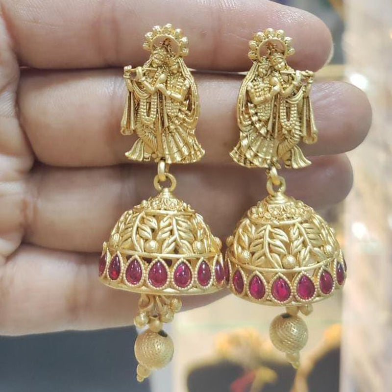 Flower Design Matte Finish Jhumkas -Classy New Big Bridal Jhumki Earri –  Zuccii