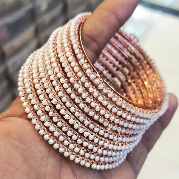 Rose Gold Bracelet with Three Pearls | KLENOTA