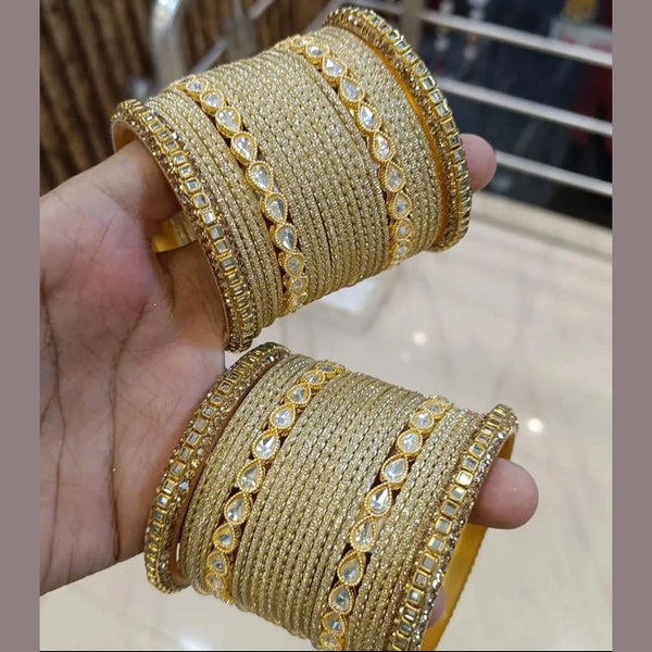 Manisha Jewellery Gold Plated Kundan Bangles Set