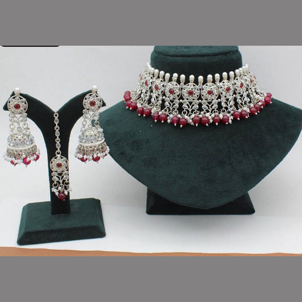 Manisha Jewellery Silver Plated Choker Necklace Set