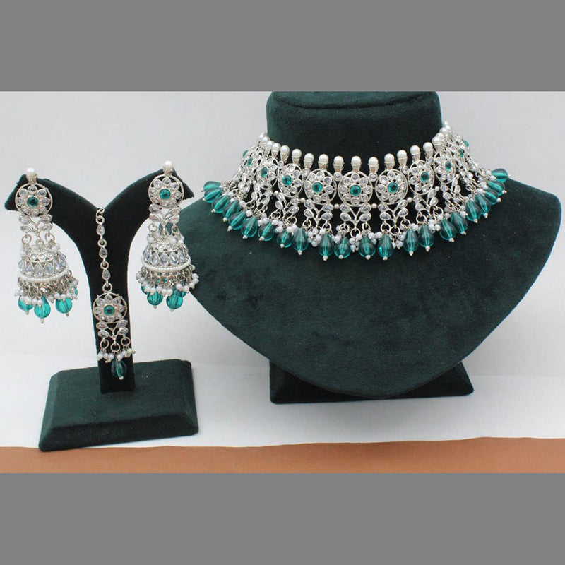 Manisha Jewellery Silver Plated Choker Necklace Set