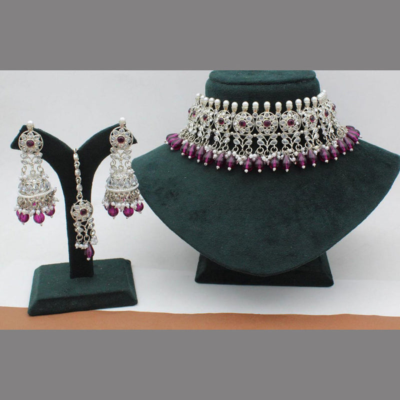 Manisha Jewellery Silver Plated Choker Necklace Set