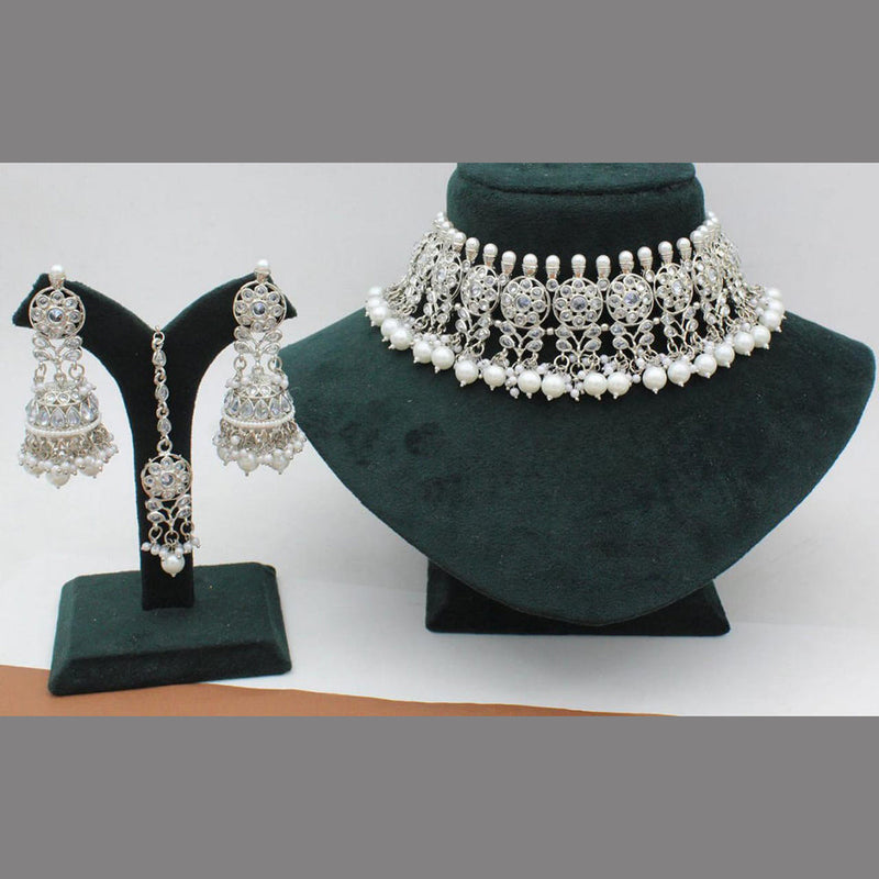 Manisha Jewellery Silver Plated Choker Necklace Set