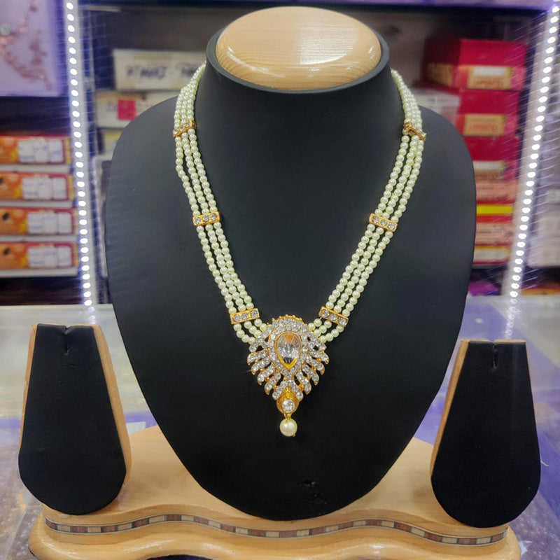 Manisha Jewellery Gold Plated Pearls Long Necklace Set