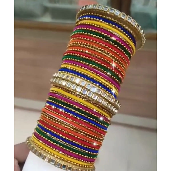 Manisha Jewellery Mirror Velvet Bangles Set