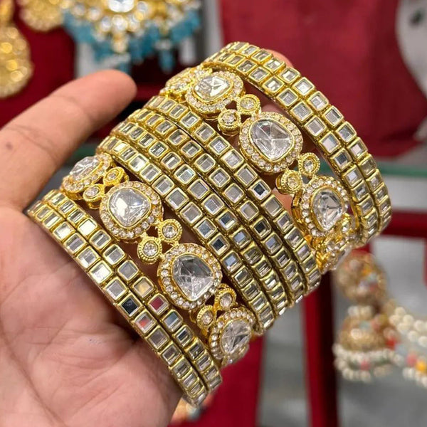 Manisha Jewellery Crystal Stone And Mirror Bangles Set