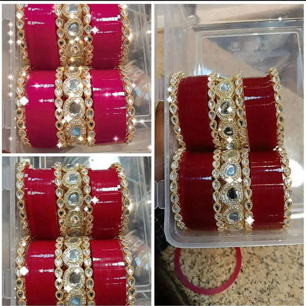 Manisha Jewellery Crystal Stone Acrylic Bangles Set