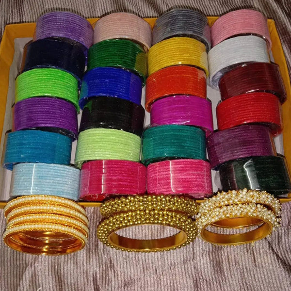 Manisha Jewellery Velvet Bangles Set (Assorted Color)