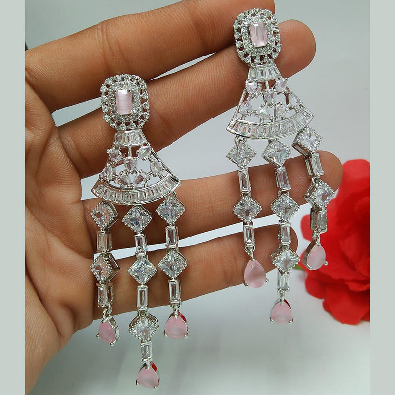 Manisha Jewellery Silver Plated AD Dangler Earrings