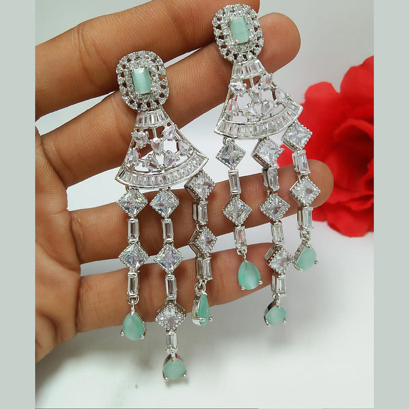 Manisha Jewellery Silver Plated AD Dangler Earrings