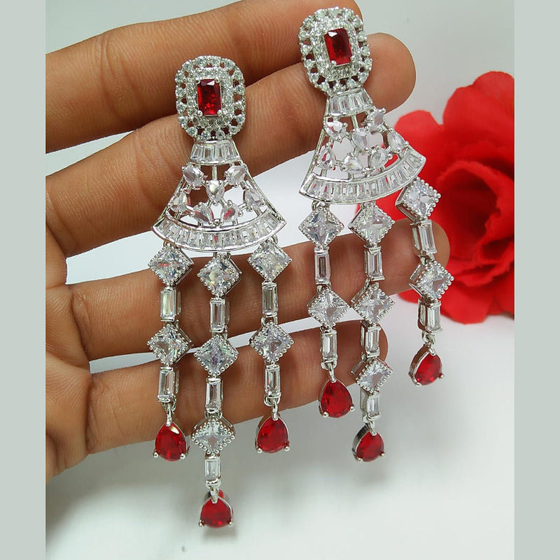 Manisha Jewellery Silver Plated AD Dangler Earrings