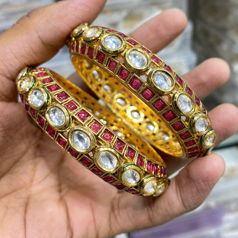 Manisha Jewellery Gold Plated Crystal Stone Bangles Set