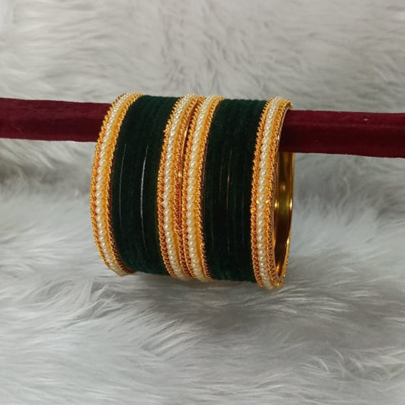 Manisha Jewellery Gold Plated Velvet Bangles Set