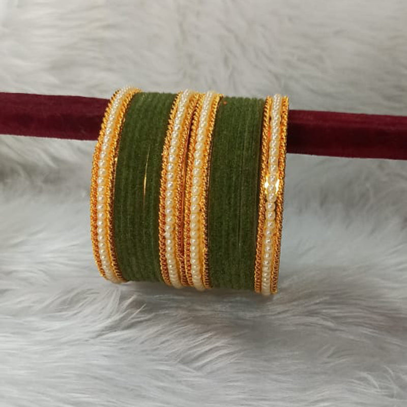 Manisha Jewellery Gold Plated Velvet Bangles Set