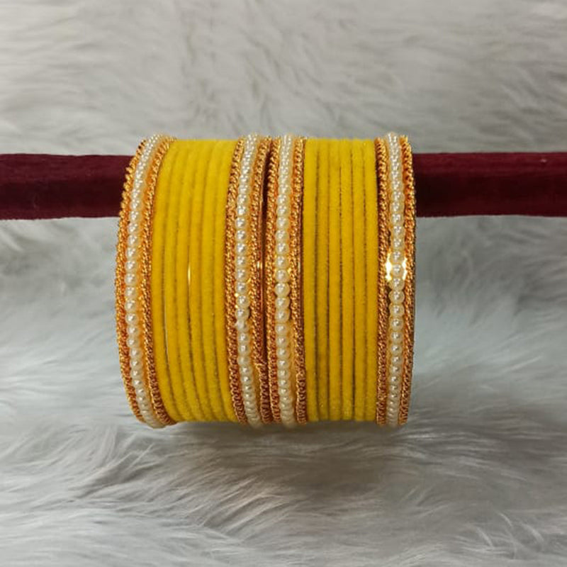 Manisha Jewellery Gold Plated Velvet Bangles Set
