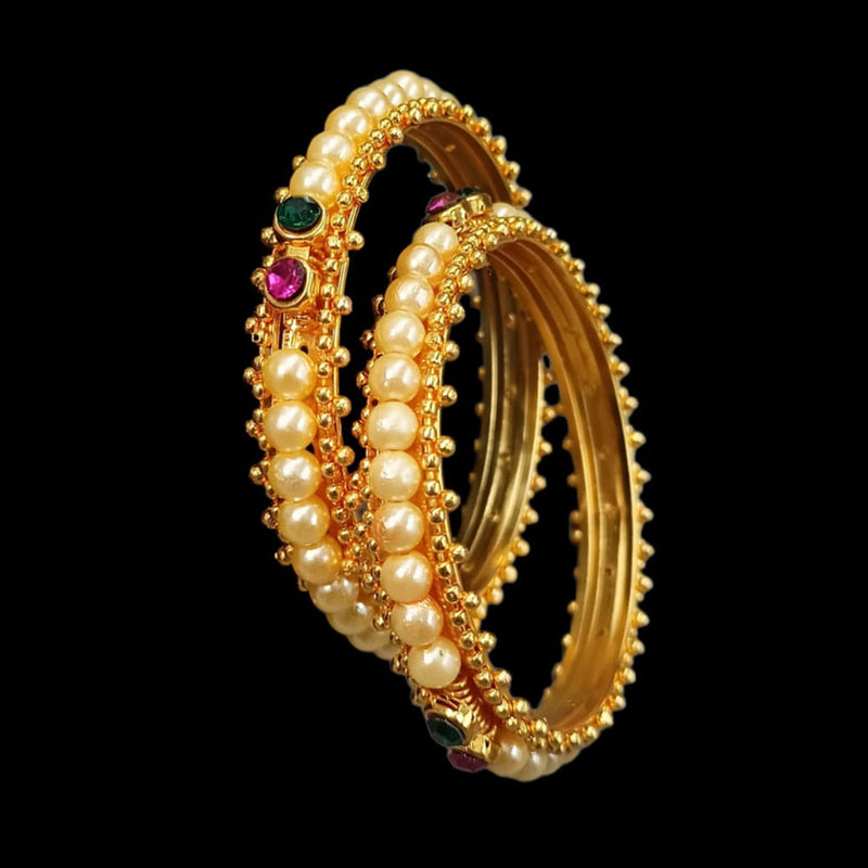 Manisha Jewellery Gold Plated Pearl Bangles Set