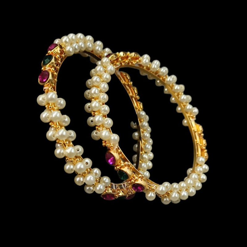 Manisha Jewellery Gold Plated Pearl Bangles Set