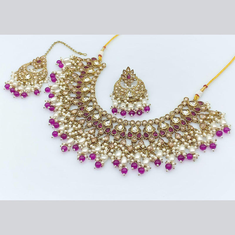 Manisha Jewellery Gold Plated Crystal Necklace Set