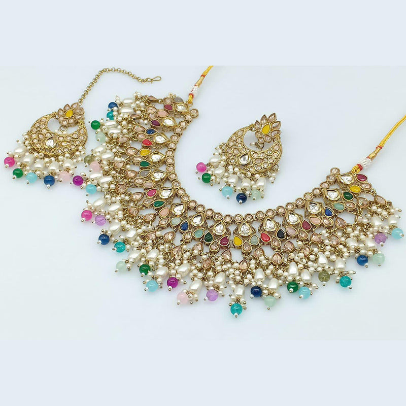 Manisha Jewellery Gold Plated Crystal Necklace Set