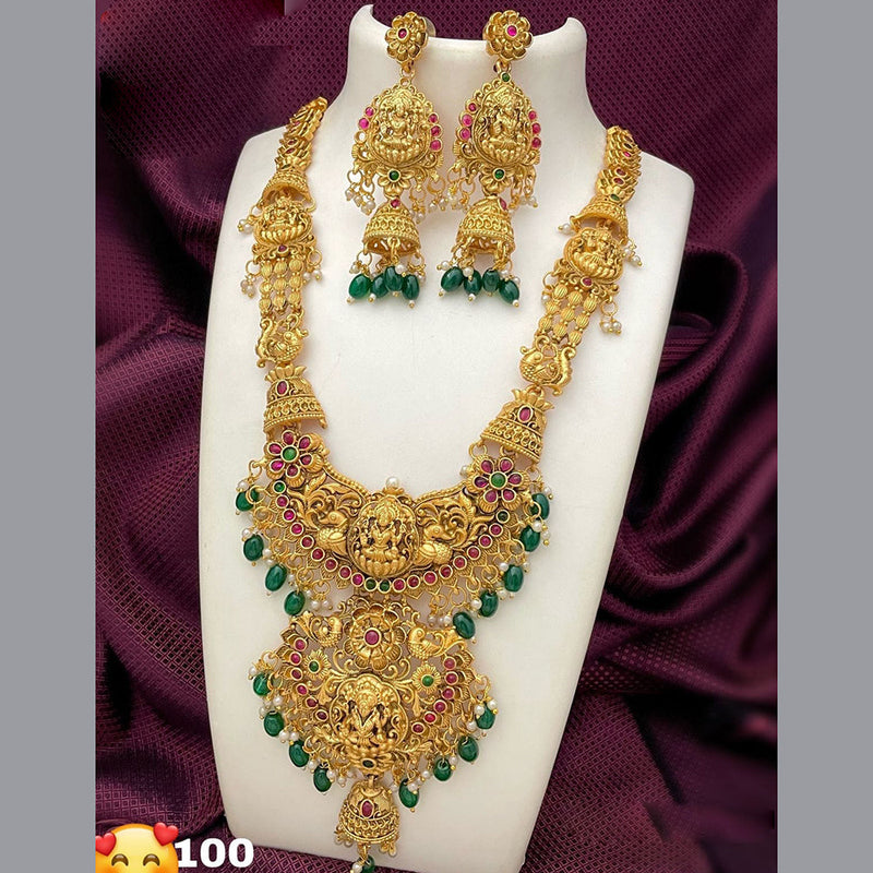 Manisha Jewellery Gold Plated Temple Long Necklace Set