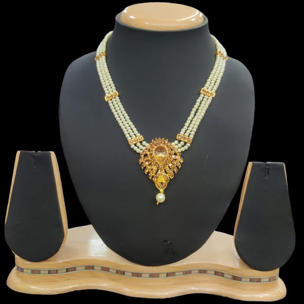 Manisha Jewellery Gold Plated Pearl Necklace Set