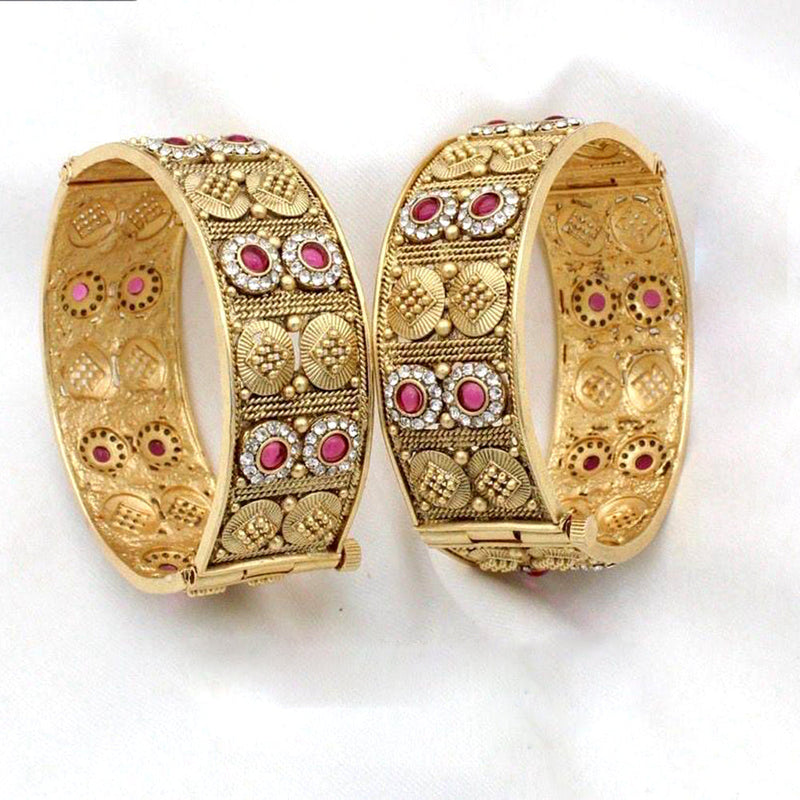 Manisha Jewellery Gold Plated Pota Openable Bangles Set