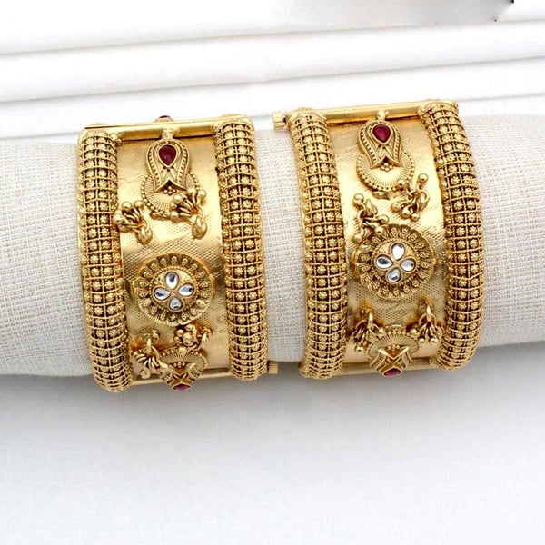 Manisha Jewellery Gold Plated Pota Openable Bangles Set