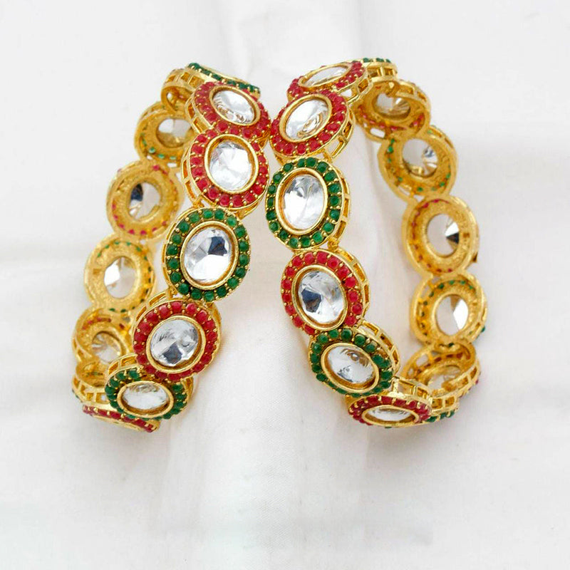 Manisha Jewellery Gold Plated Crystal Stone Bangles Set