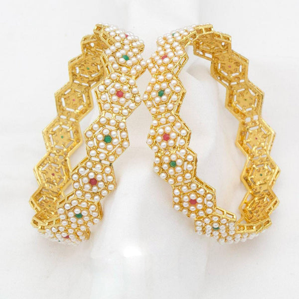 Manisha Jewellery Gold Plated Pearl Bangles Set