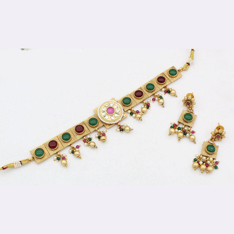 Manisha Jewellery Copper Gold Choker Necklace Set