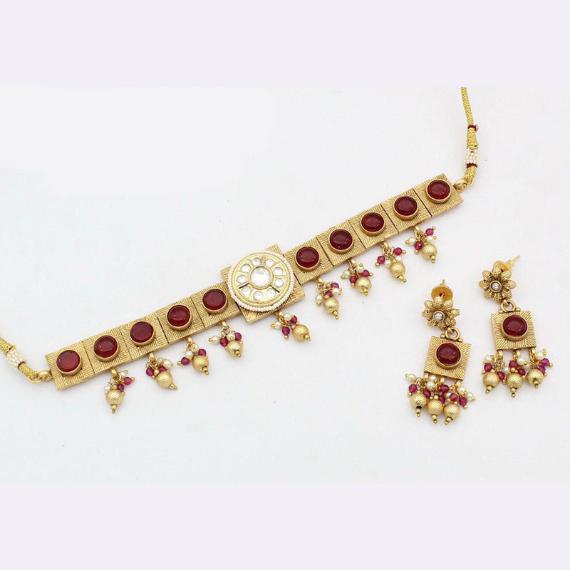 Manisha Jewellery Copper Gold Choker Necklace Set