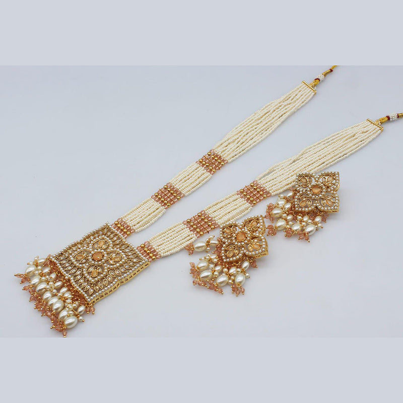 Manisha Jewellery Gold Plated Crystal Long Necklace Set
