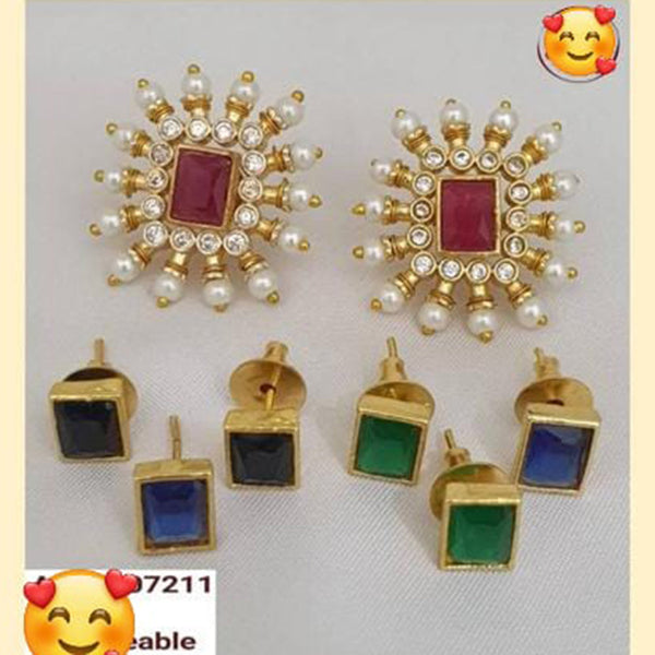 Manisha Jewellery Gold Plated Changeable Stud Earrings